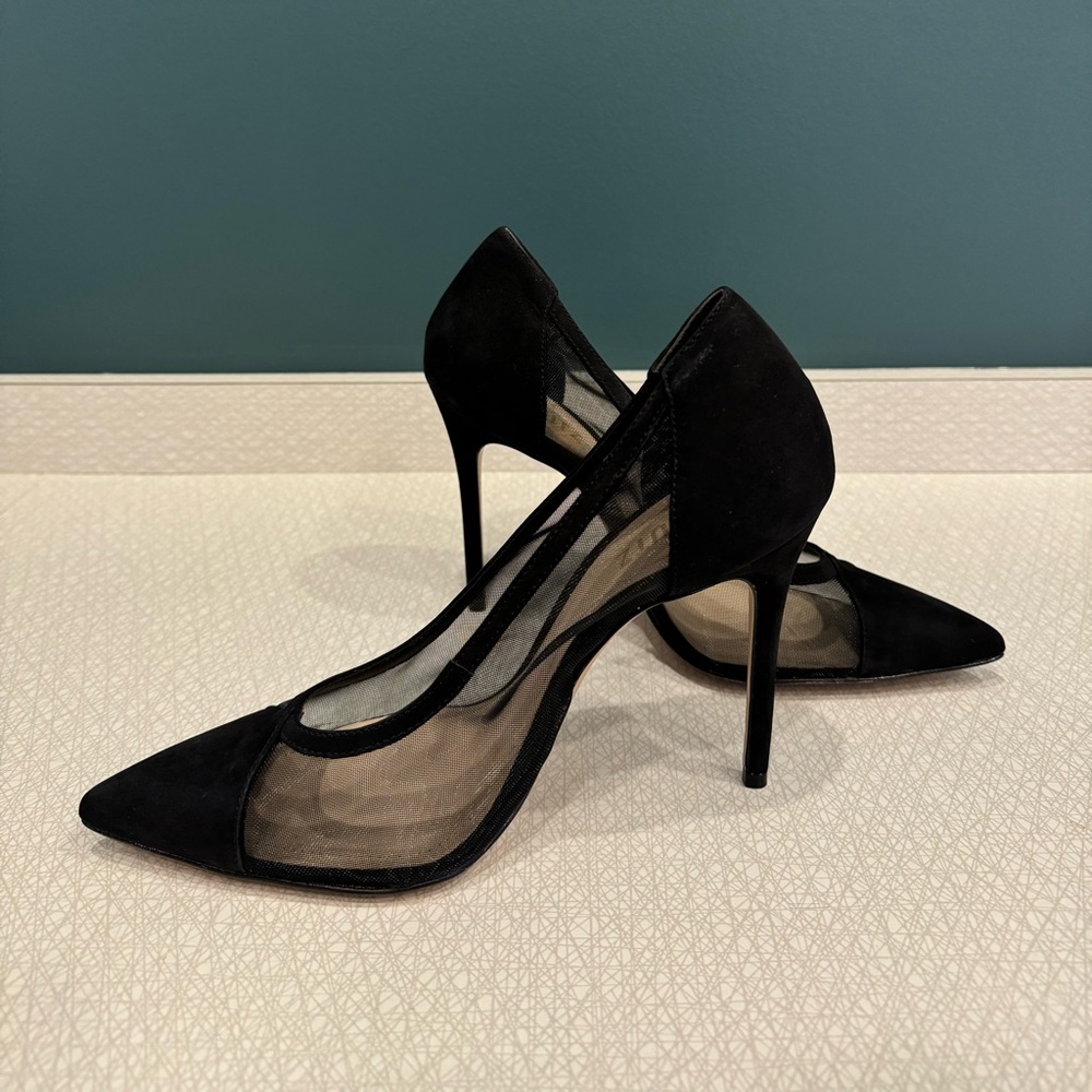 NEW SCHUTZ Nubuck Mesh Pumps in Black, size 8/38